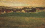 Egon Schiele Meadow with Village in Background II (mk12) oil painting on canvas